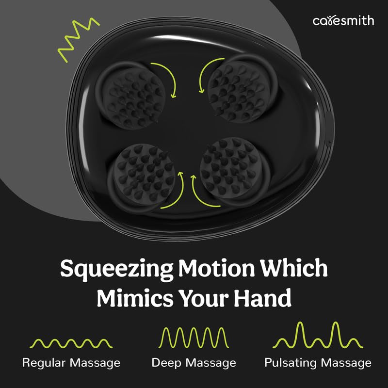 Revive Scalp Massager | 96 Silicon Kneading Points with Detachable Heads | Scalp, Body & Head Massager for Hair Growth (Black)