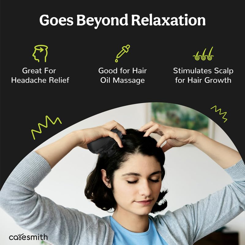 Revive Scalp Massager | 96 Silicon Kneading Points with Detachable Heads | Scalp, Body & Head Massager for Hair Growth (Black)