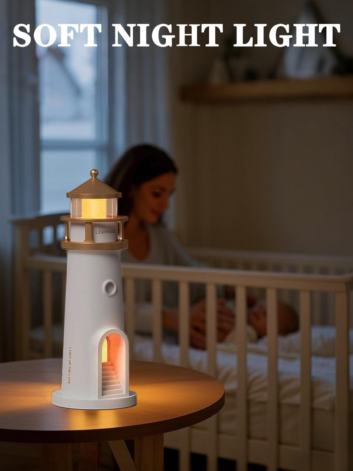Lighthouse Night Light – Moon & Galaxy Projector for Kids with Remote, USB Rechargeable, 4 Brightness Levels & Timer – Perfect Bedroom Decor & Birthday Gift (1 Pcs Pack)