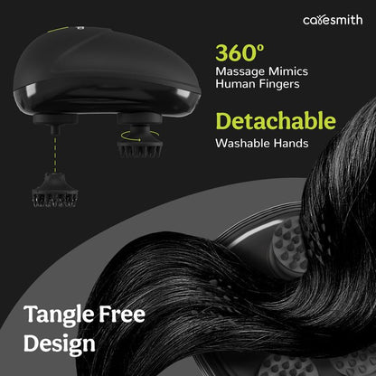Revive Scalp Massager | 96 Silicon Kneading Points with Detachable Heads | Scalp, Body & Head Massager for Hair Growth (Black)